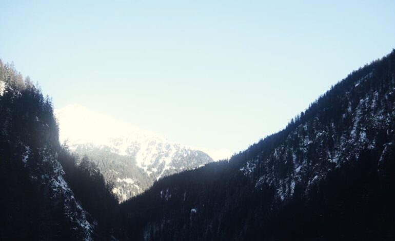 Breathtaking view of snow-covered peaks in the Swiss Alps, capturing the serene beauty of winter.