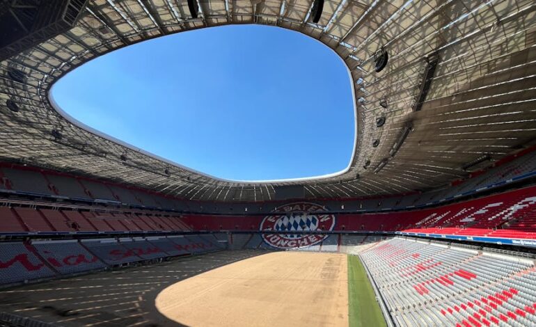 Explore the iconic Allianz Arena in Munich, showcasing its distinct architecture.