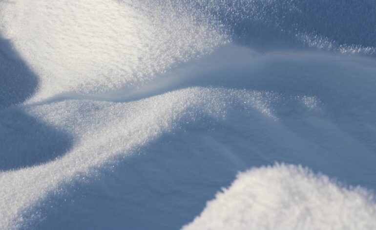 Capture of a peaceful snow-covered landscape showcasing frosty textures and winter serenity.